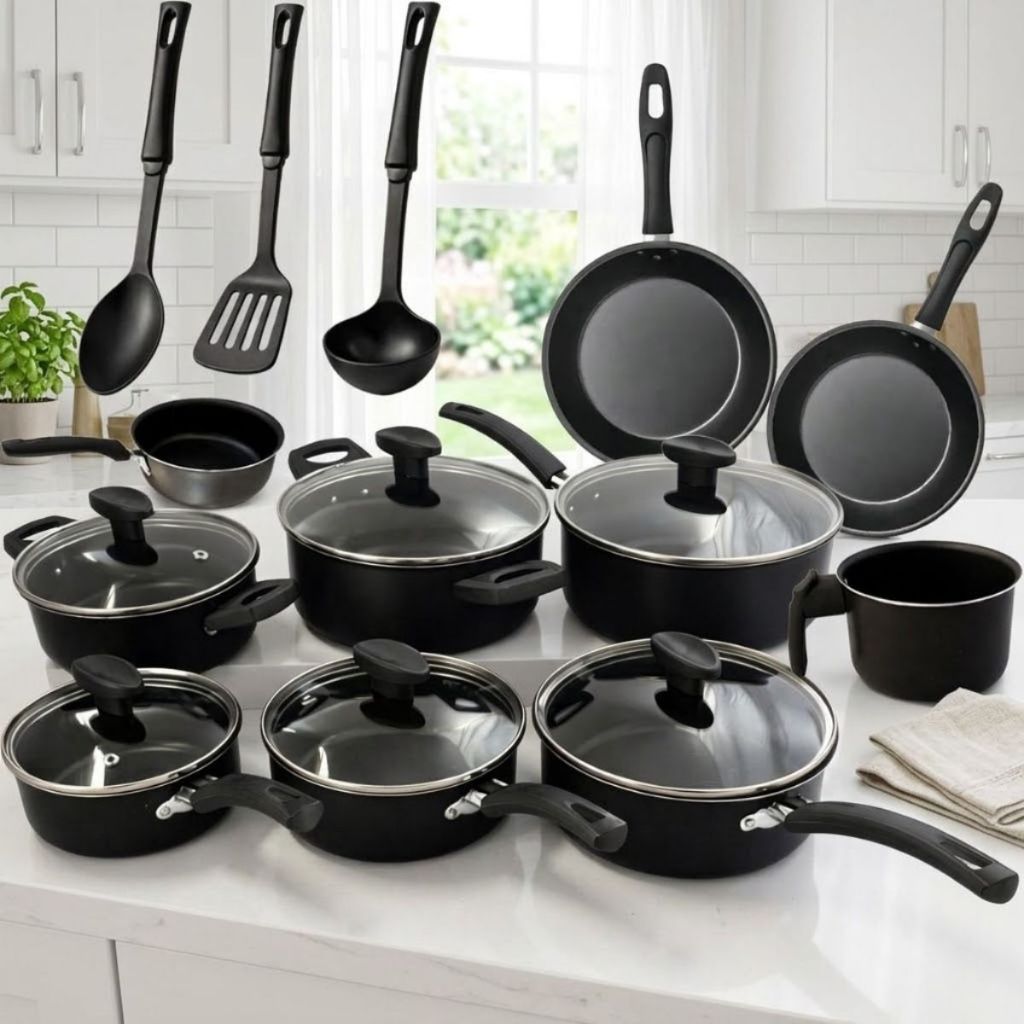 Jogo Panelas 13 Peças Antiaderente Conjunto Kit Frigideira Caçarola 