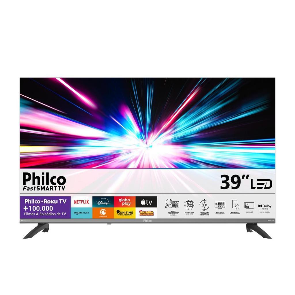 Smart TV 39 Philco Full HD Roku TV Dolby Audio P39CRA