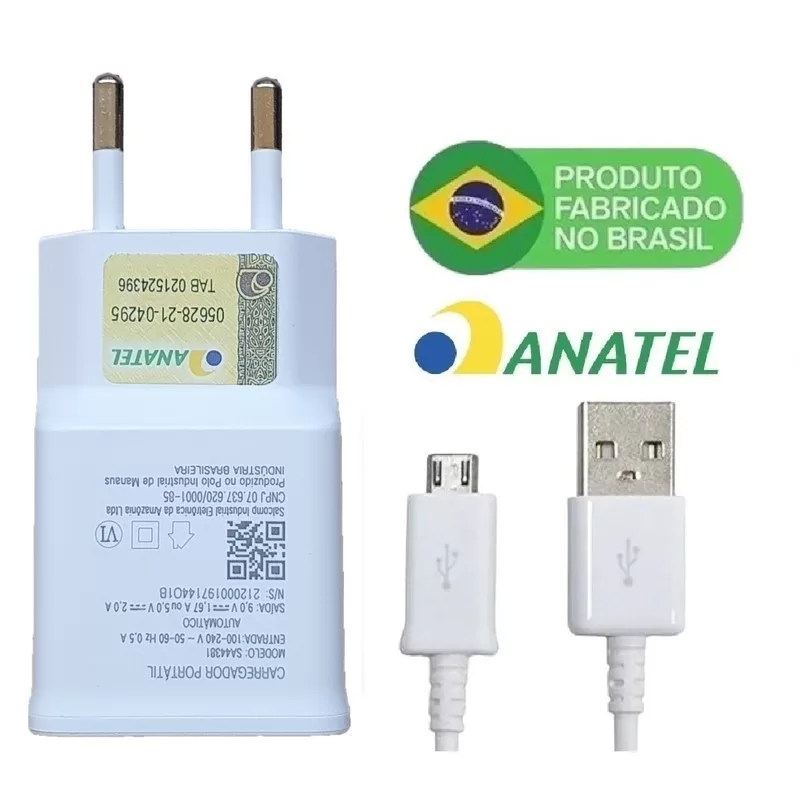 Carregador V8 Turbo Para J4 J5 J6 J7 J8 A01 A02 A03 Core A10 Turbo Power V8 Micro Usb