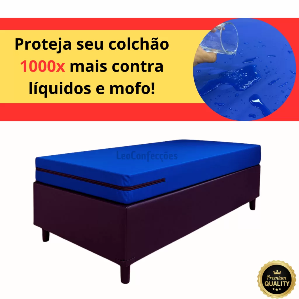 Capa De Colchao solteiro Impermeavel Hospitalar Com Zíper Napa bagum premium Antialérgica