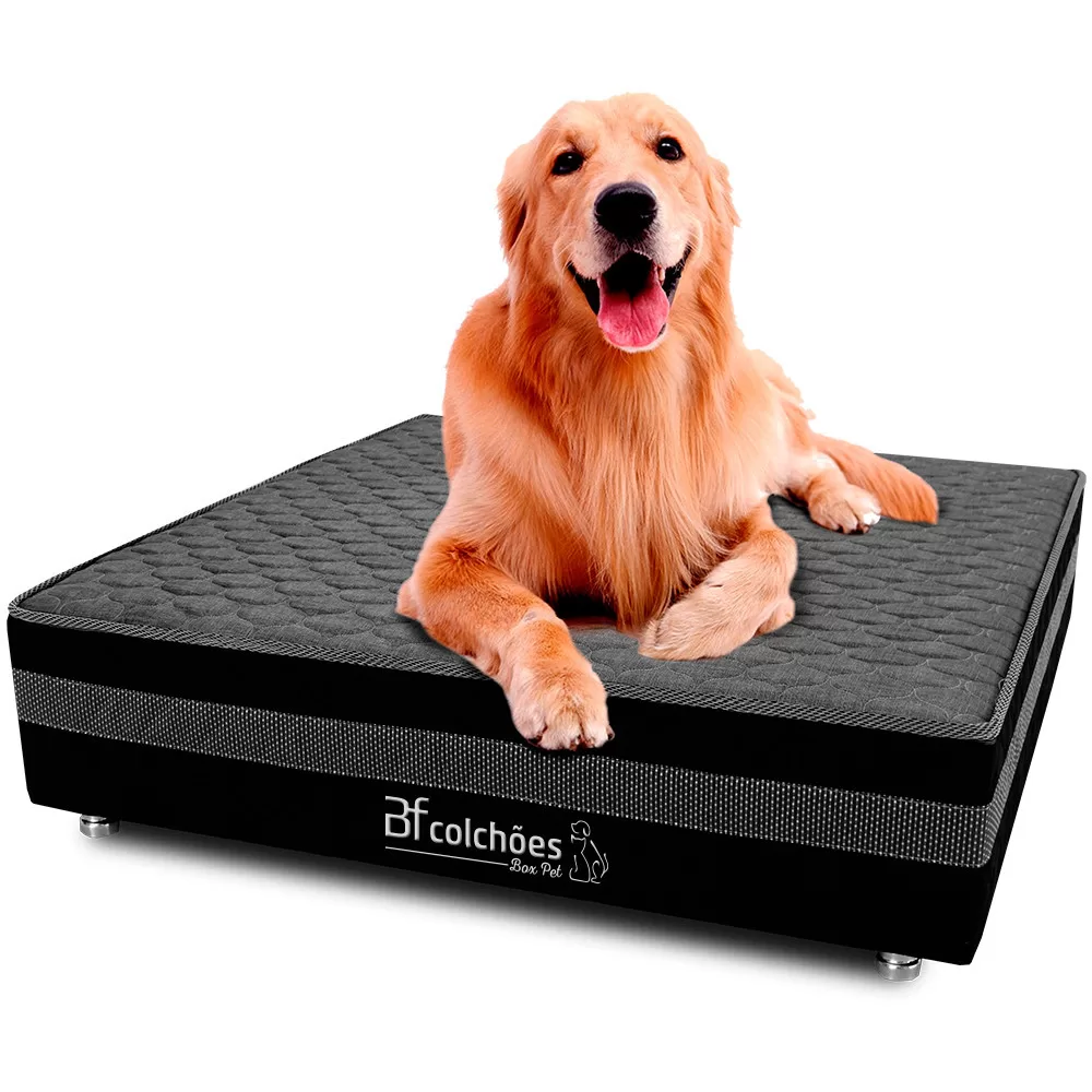 Cama Box Pet Bordado Matelassê Lençol Impermeável Para Cachorros e Gatos 100x100x24cm – Bf Colchões