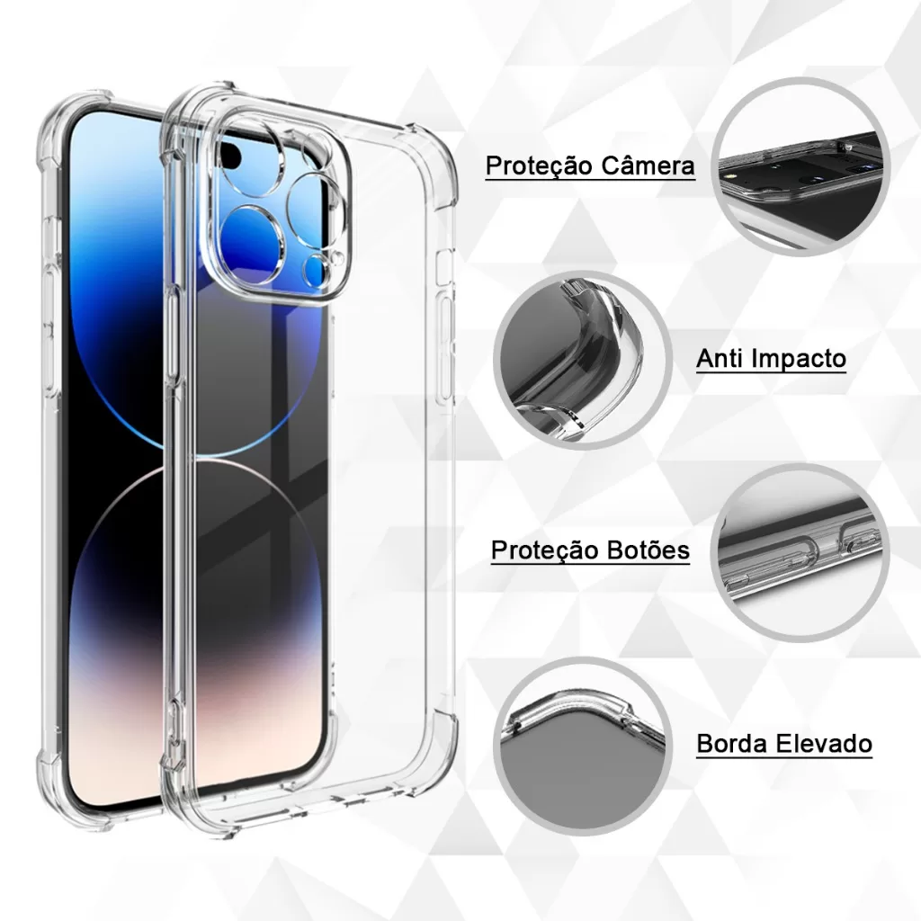 Capa Case Capinha Anti Impacto Compatível Com Todos iPhone 17 16 15 14 13 12 11 Plus Pro Max X XR XS