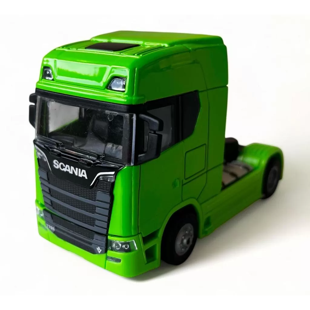 Miniatura Scania 7705 de Metal  Cores Metálicas Vibrantes com Cabine Basculante