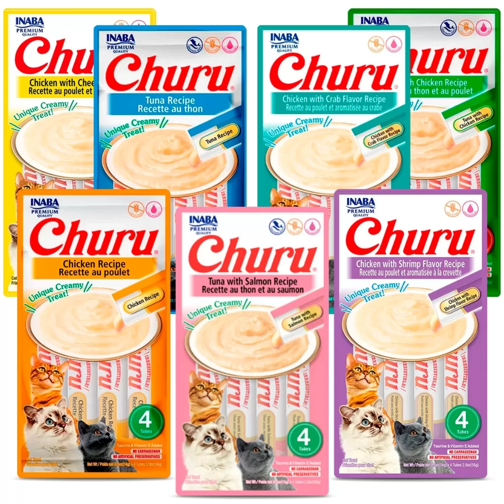 Petisco Para Gatos Churu 56g – Contém 4 Tubets De 14g Cada Unidade – Vários Sabores