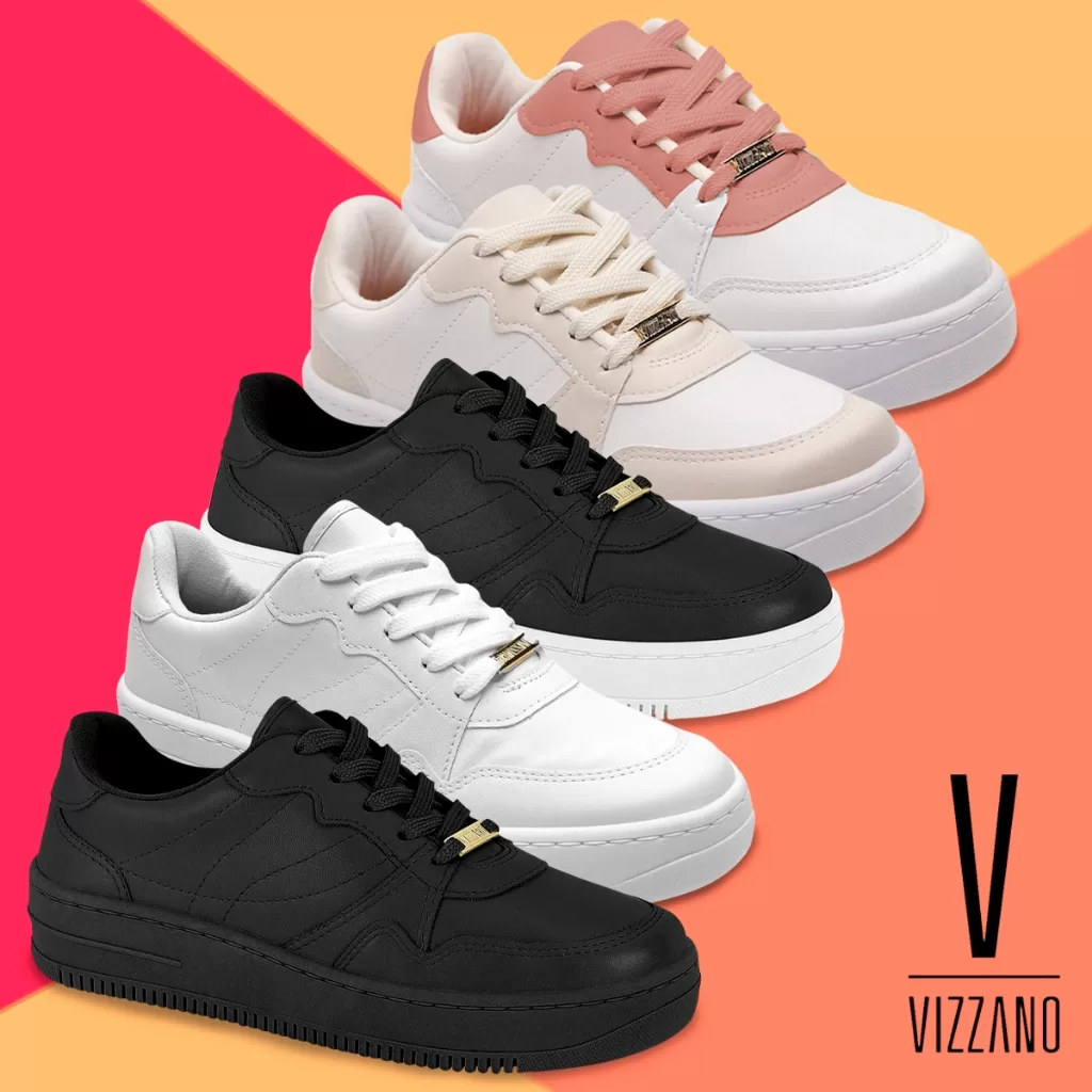Tênis Vizzano Feminino Casual Plataforma Moda Passeio Leve Macio Ultra Conforto Flatform Dia Confort