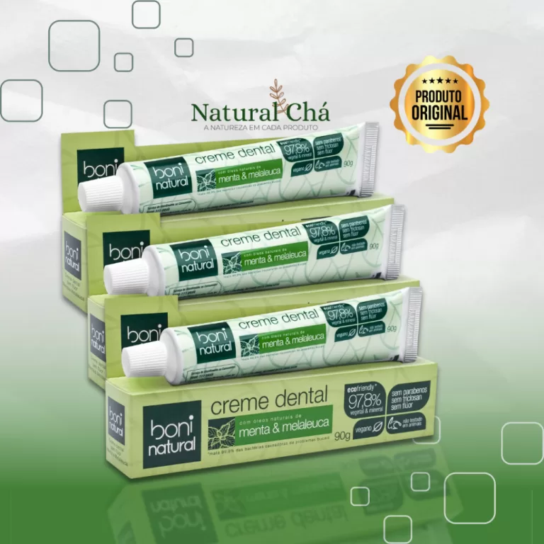 KIT 3x Creme Dental Boni Natural Menta e Melaleuca