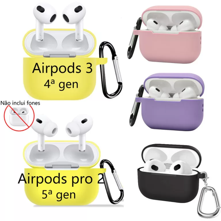Capa Silicone Protetora para fone apple AirPods 3/