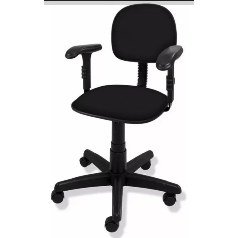 Cadeira de Escritorio Giratória Modelo Secretária Com Braços reguláveis – cor Preta