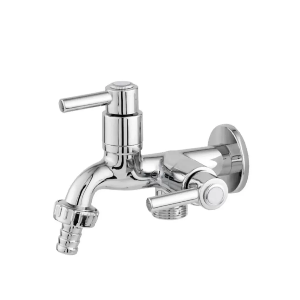 Torneira Tanque ou Máquina Lavar 2 Saídas C-61 ABS Cromado 1/4 volta