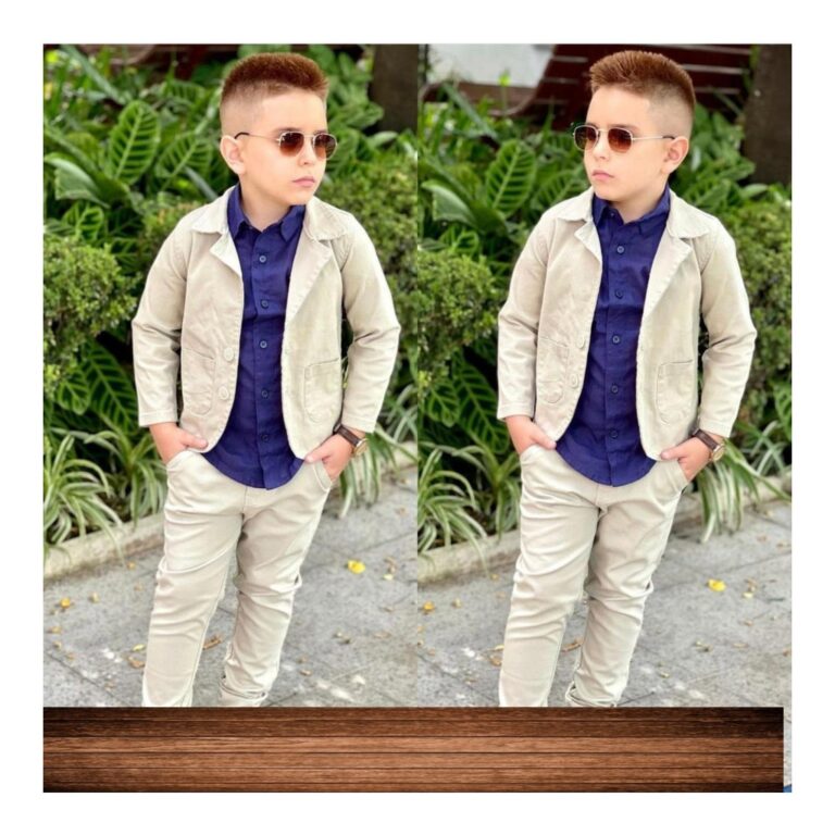 Roupa Menino Infantil Blazer Bege Calça Color Beg