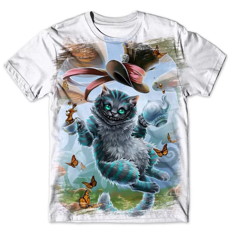Camisa Camiseta Masculina Gato Psicodelico 2