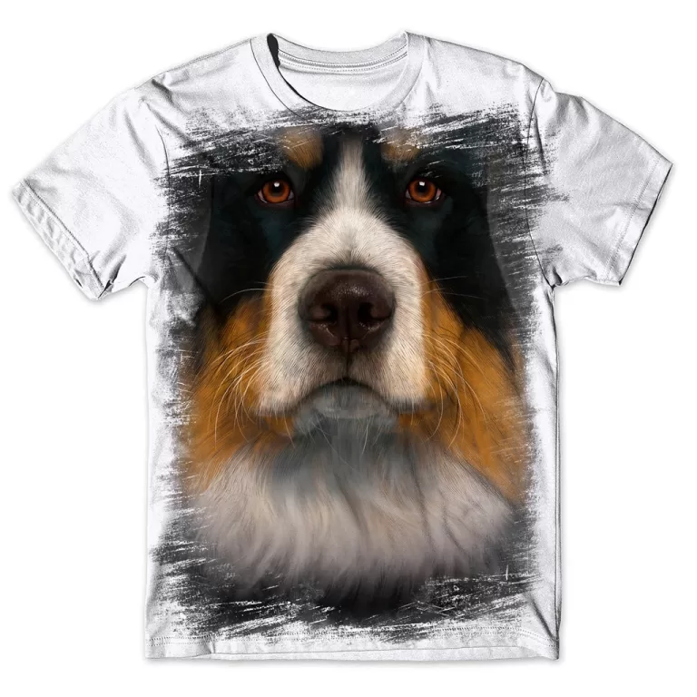 Camisa Camiseta Masculina Cachorro Bernese 2