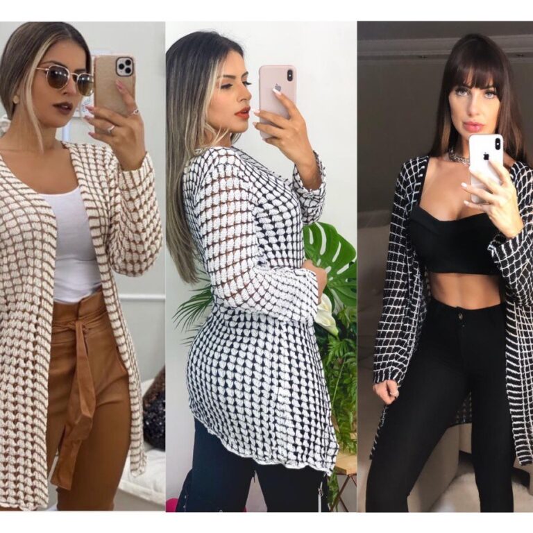 Cardigan Kimono Blusa Feminina Luxo Tricô para to