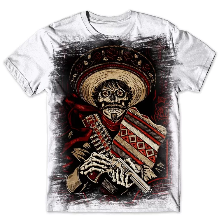 Camisa Camiseta Masculina Caveira Mexicana 8