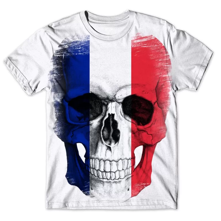 Camisa Camiseta Masculina Caveira França 1