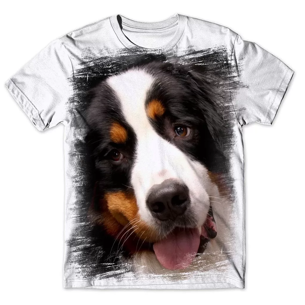 Camisa Camiseta Masculina Cachorro Bernese 1