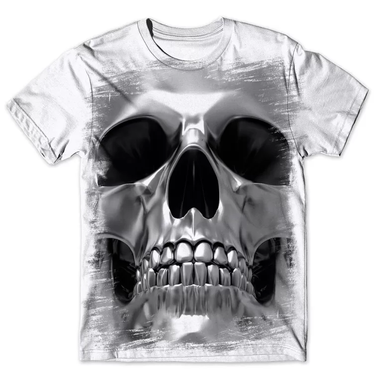 Camisa Camiseta Masculina 3d Caveira 74