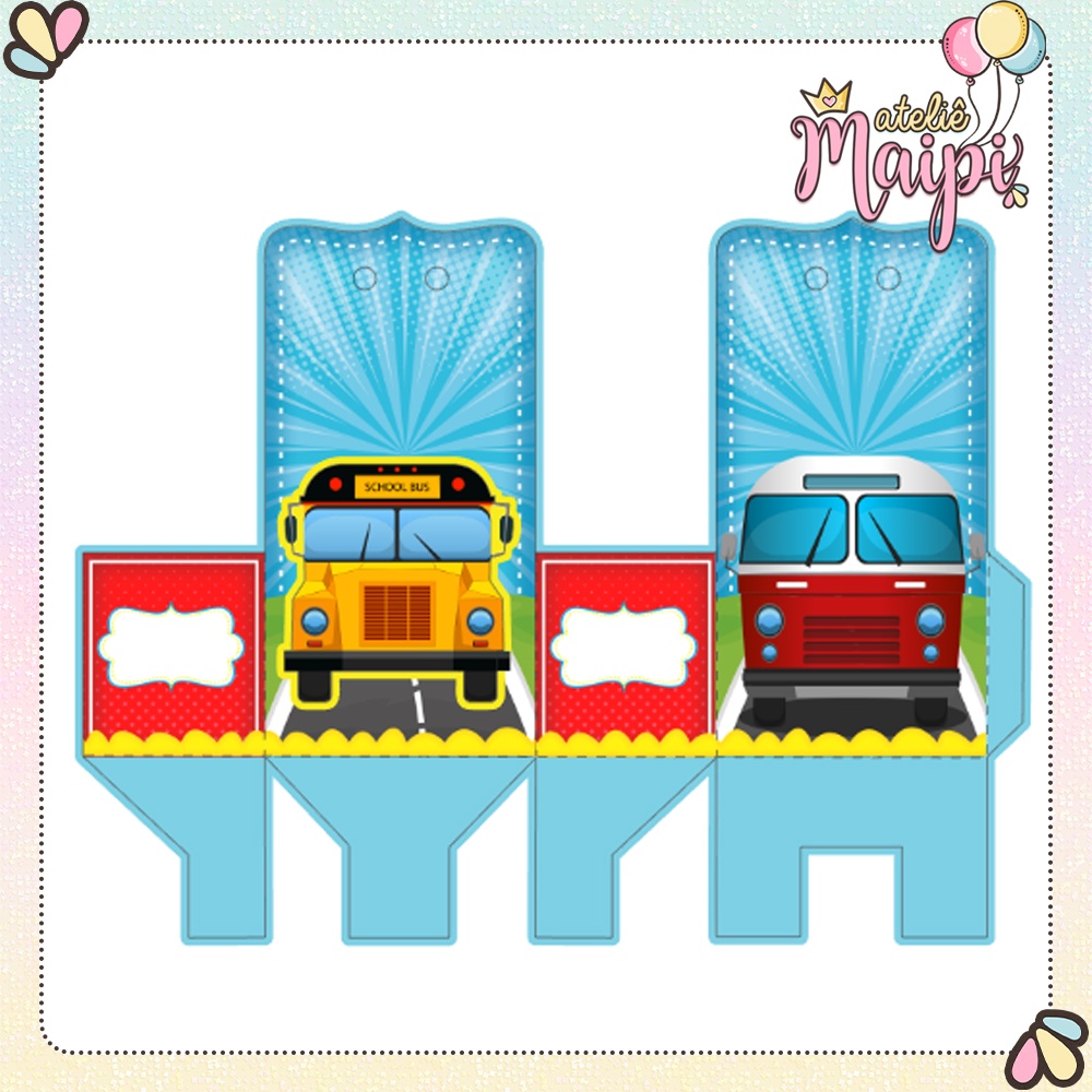 caixinha para festa tema ônibus