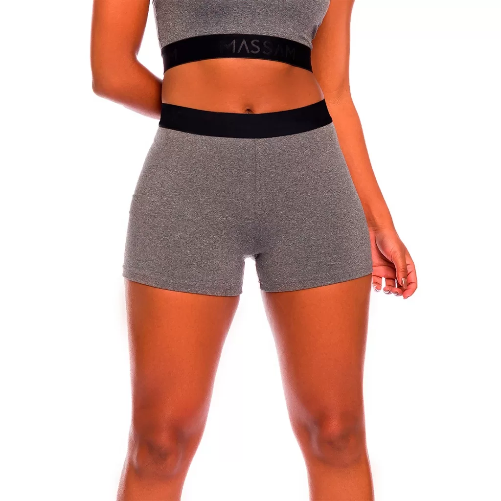 Short Feminino Active Mescla Cintura Alta Massam Fitness