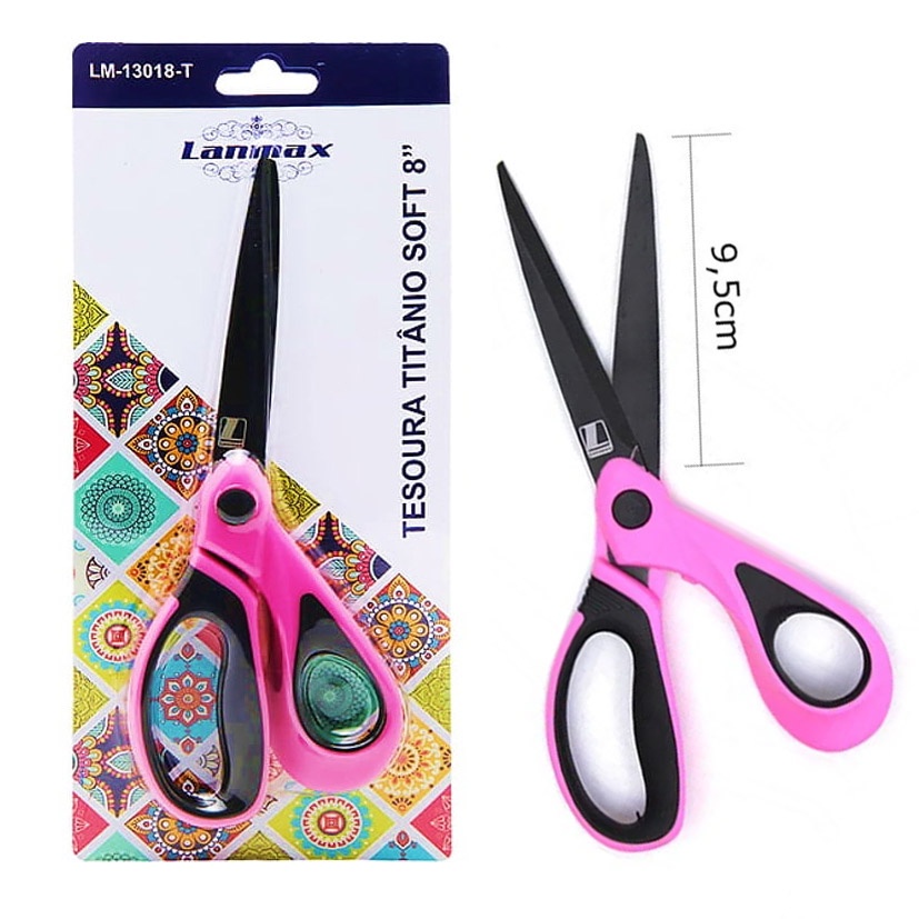 PROMOÇÃO TESOURA MULTIUSO TITANIO LEVE SOFT 8 POLEGADAS LM-13018-T