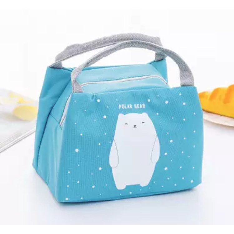 Bolsa Isolamento Térmico Desenho Urso Polar Azul