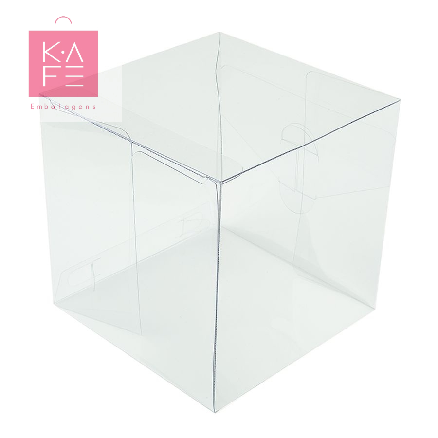 Caixa Cubo de Acetato Transparente K8 (10x10x10cm)  ASSK – Kafe Embalagens
