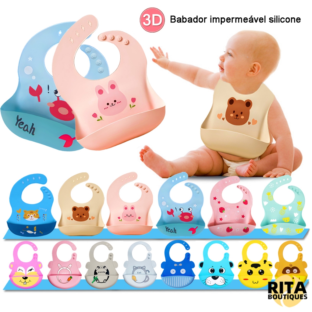 Kit Babador De Silicone Bebê Impermeável Cata Migalhas Infantil Menina Bandana Blw Rosa Buba Bibs