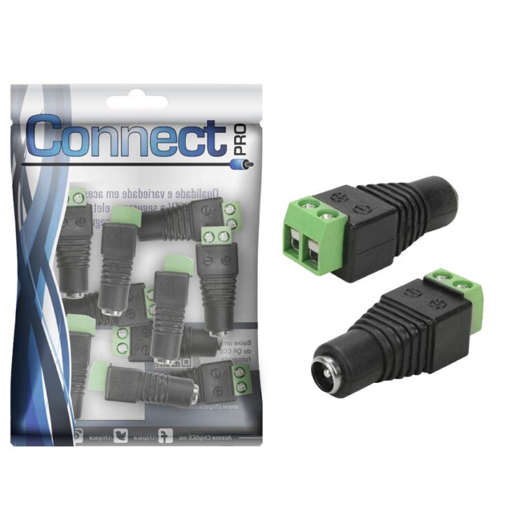 10X Conector Plug P4 Fêmea Borne Fonte Cftv Fita 