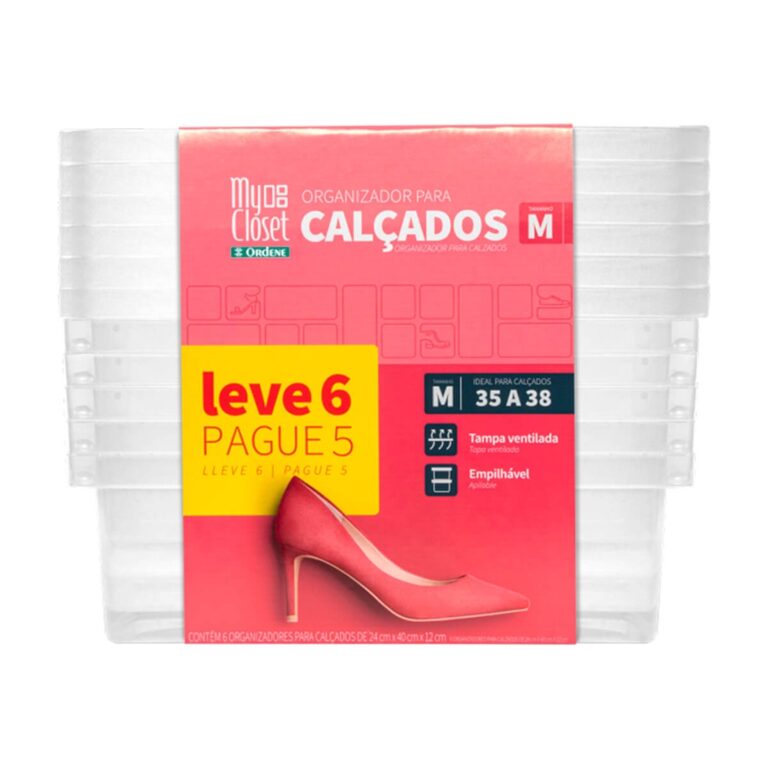 Caixa Organizadora Para Sapatos Média Leve 6 e Pa