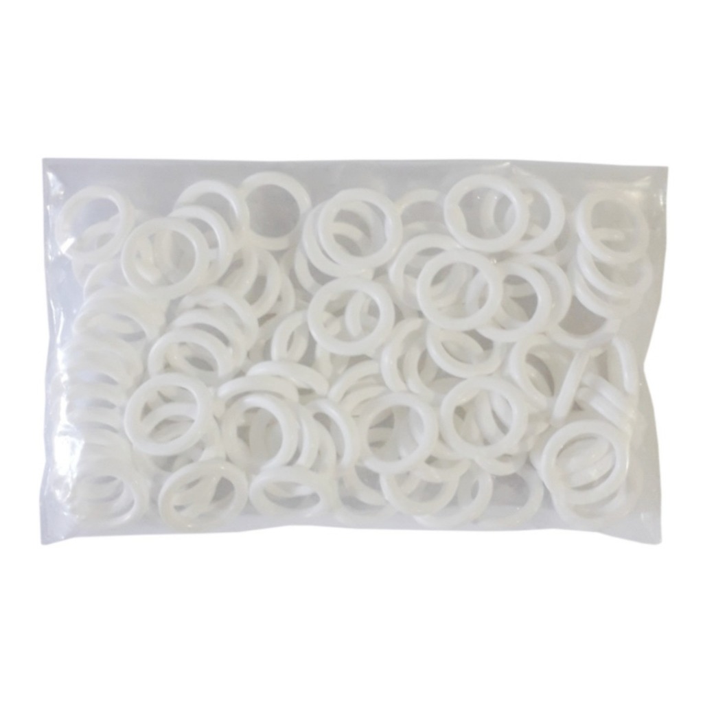 Argolas De Plástico Para Lingerie Alças Calcinhas 07 Mm 100 Unidades