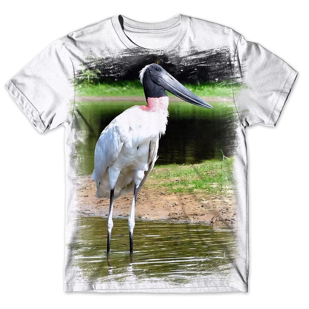 Camisa Camiseta Masculina Ave Pássaro Tuiuiú Jaburu