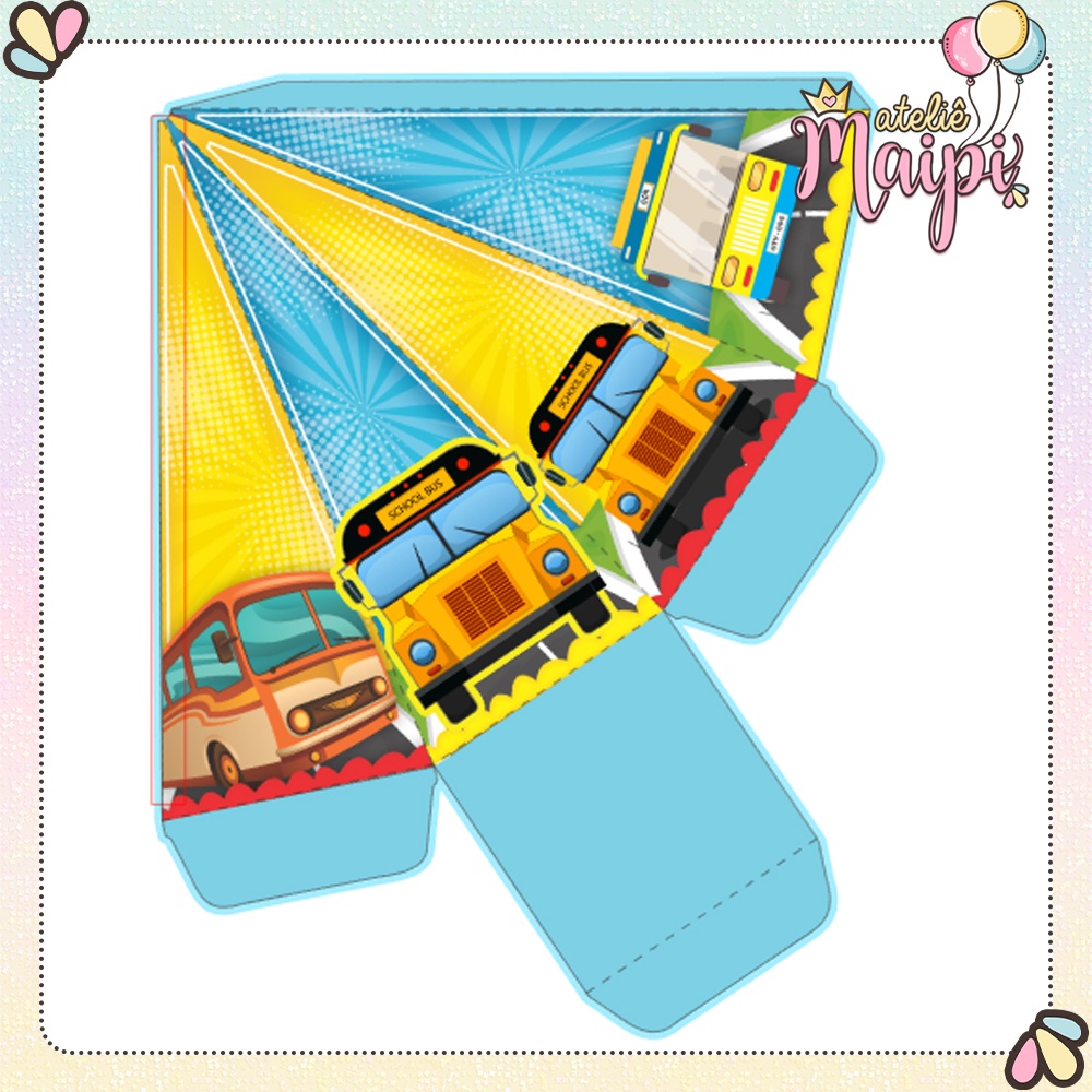 caixinha para festa tema ônibus