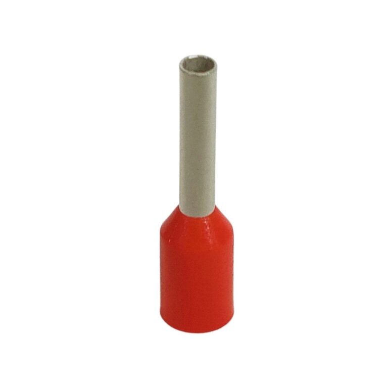 Terminal Tubular Ilhós Elétrico Vermelho 1,0 mm 