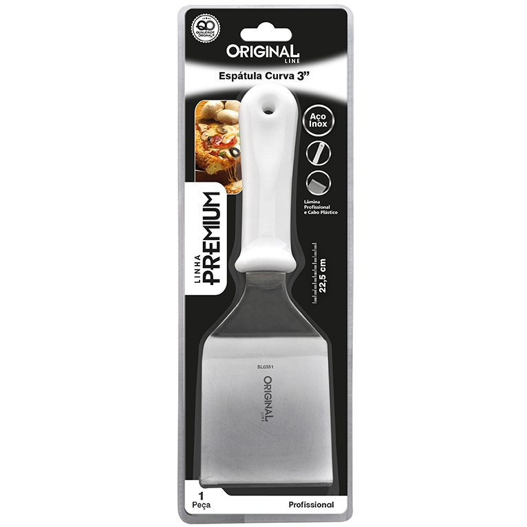 Espatula Curva 3 Aço Inox Original Chapa Lanche C