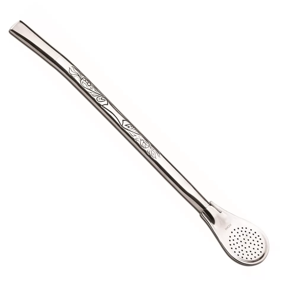 Bomba Chimarrão Mate Tererê 19cm Aço Inox Abaulada Lisa Desenhada – 600 Taumer