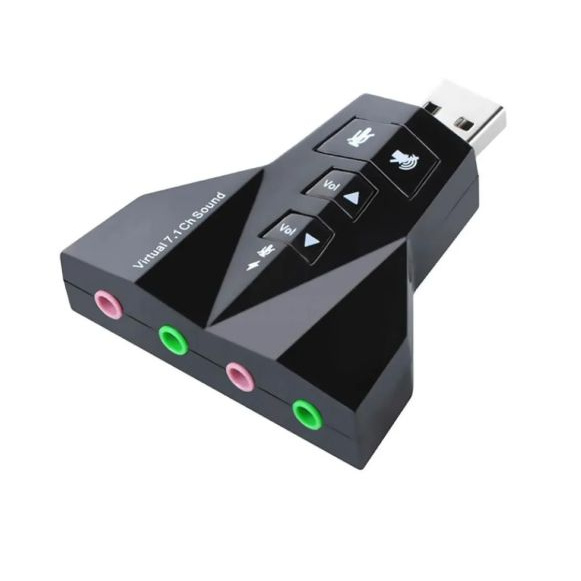 Placa De Som Adaptador Usb 7.1 Entrada P2 Fone Mic