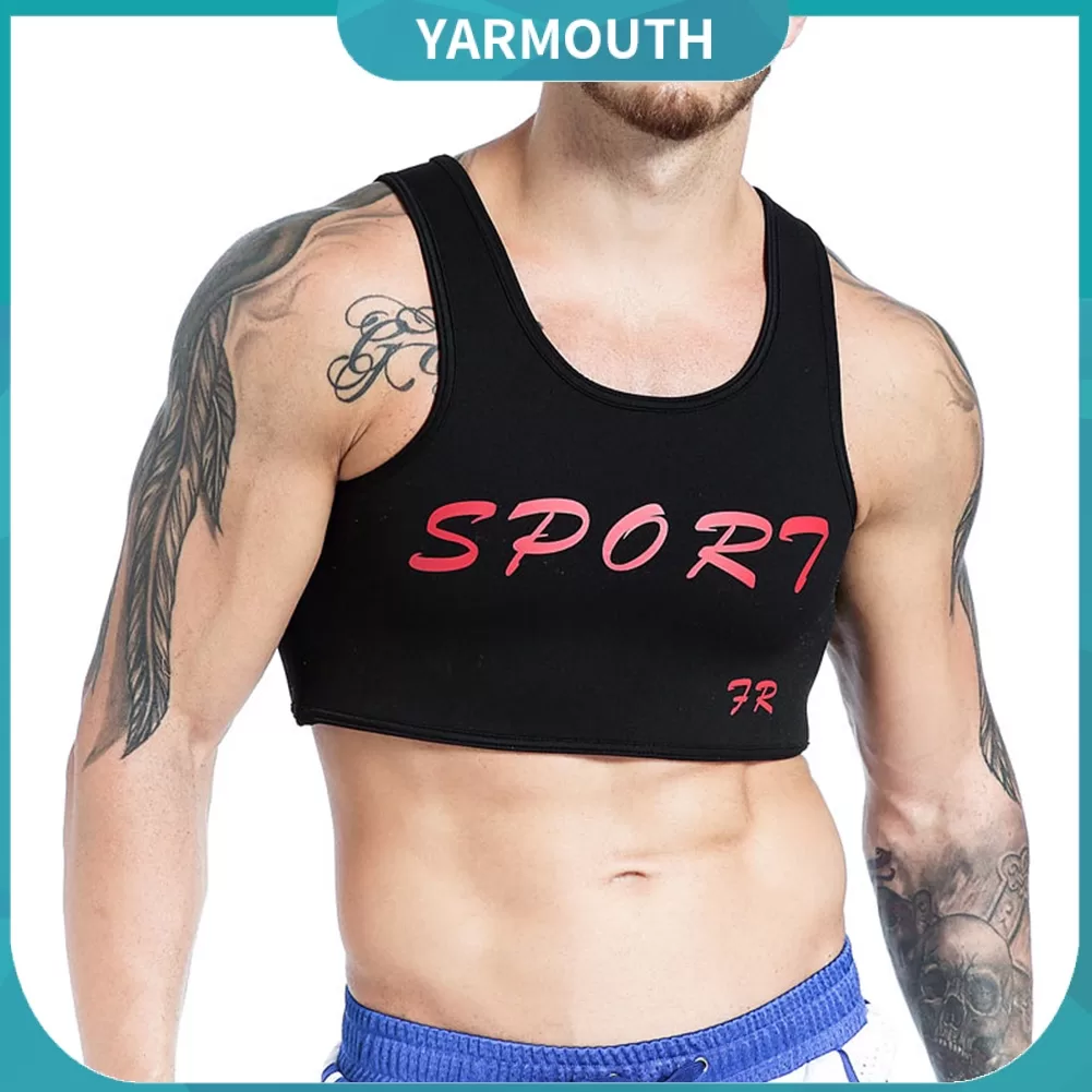 Yar_ Colete Esportivo Masculino De Neoprene / Protetor De Peito Para Treino / Academia