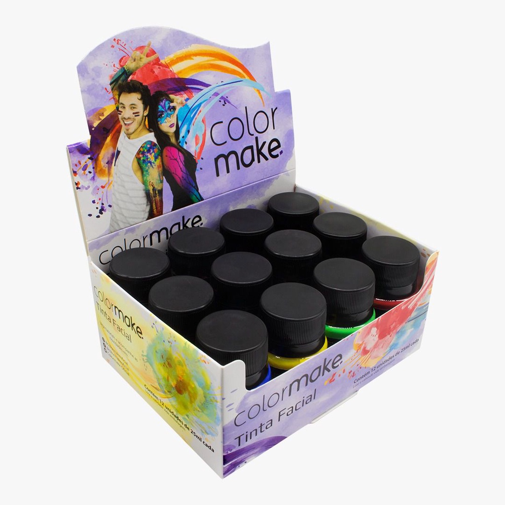 Tinta Líquida Facial 25 ml Caixa Sortida Com 12 Und. Colormake