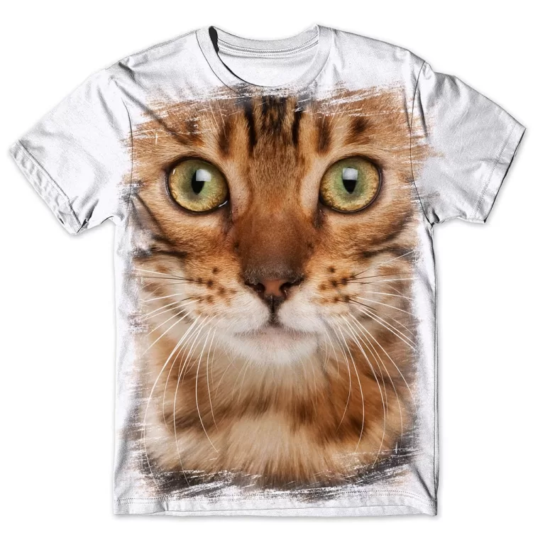 Camisa Camiseta Masculina Gato de bengala 2