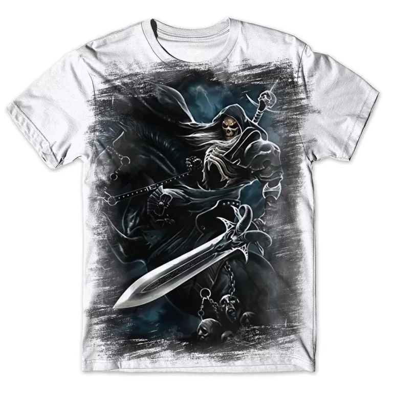 Camisa Camiseta Masculina Caveira Cavaleiro