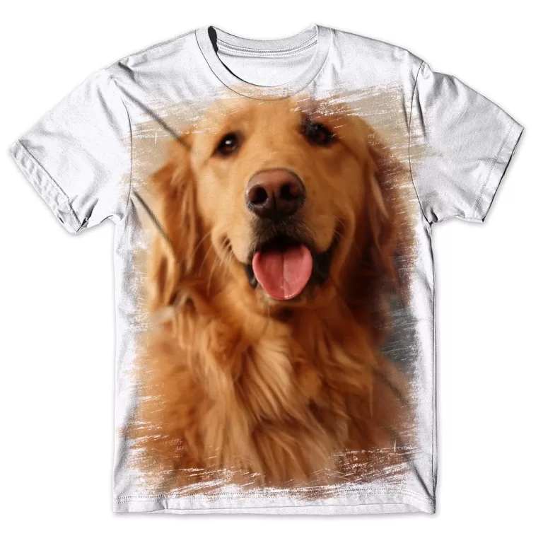 Camisa Camiseta Masculina Cachorro Golden Retrivie