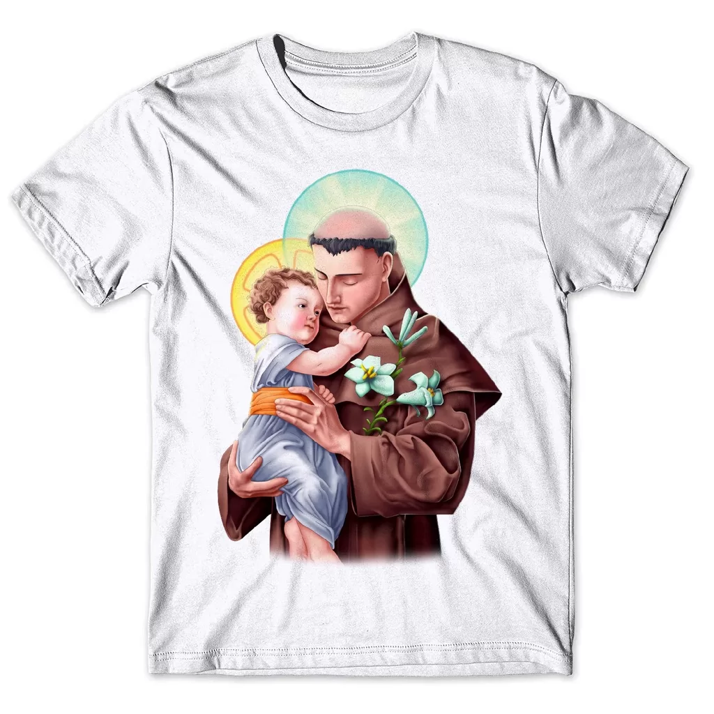 Camisa Camiseta Masculina Santo Antônio de Lisboa ou Pádua Católico