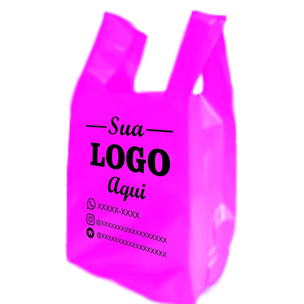 Sacolas sacos Personalizada camiseta com sua marca 23×33 50 unidades bijuterias – joias – perfumaria