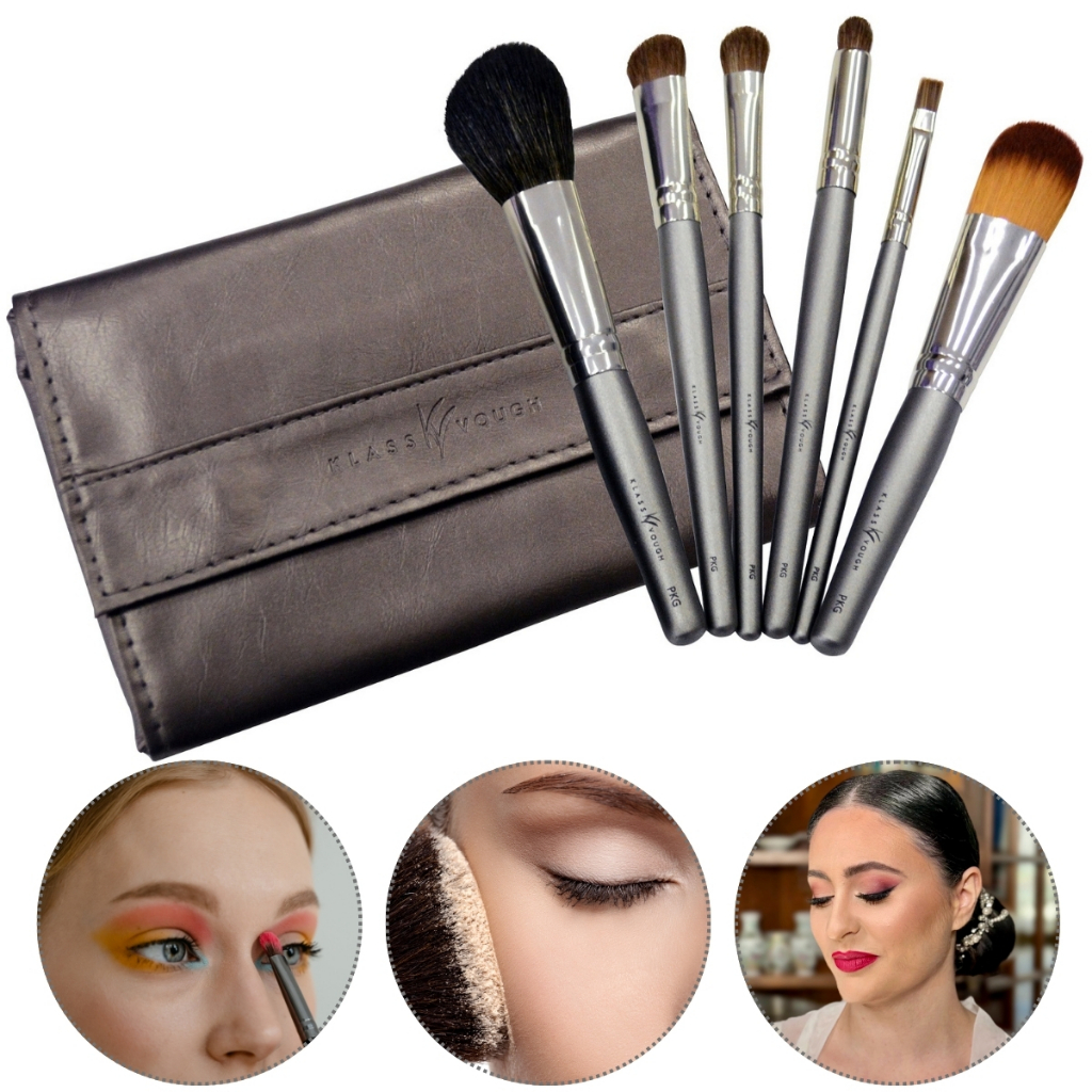 Kit Pincel De Bolsa Pocket Profissional Grey Klassvoug 6pkg