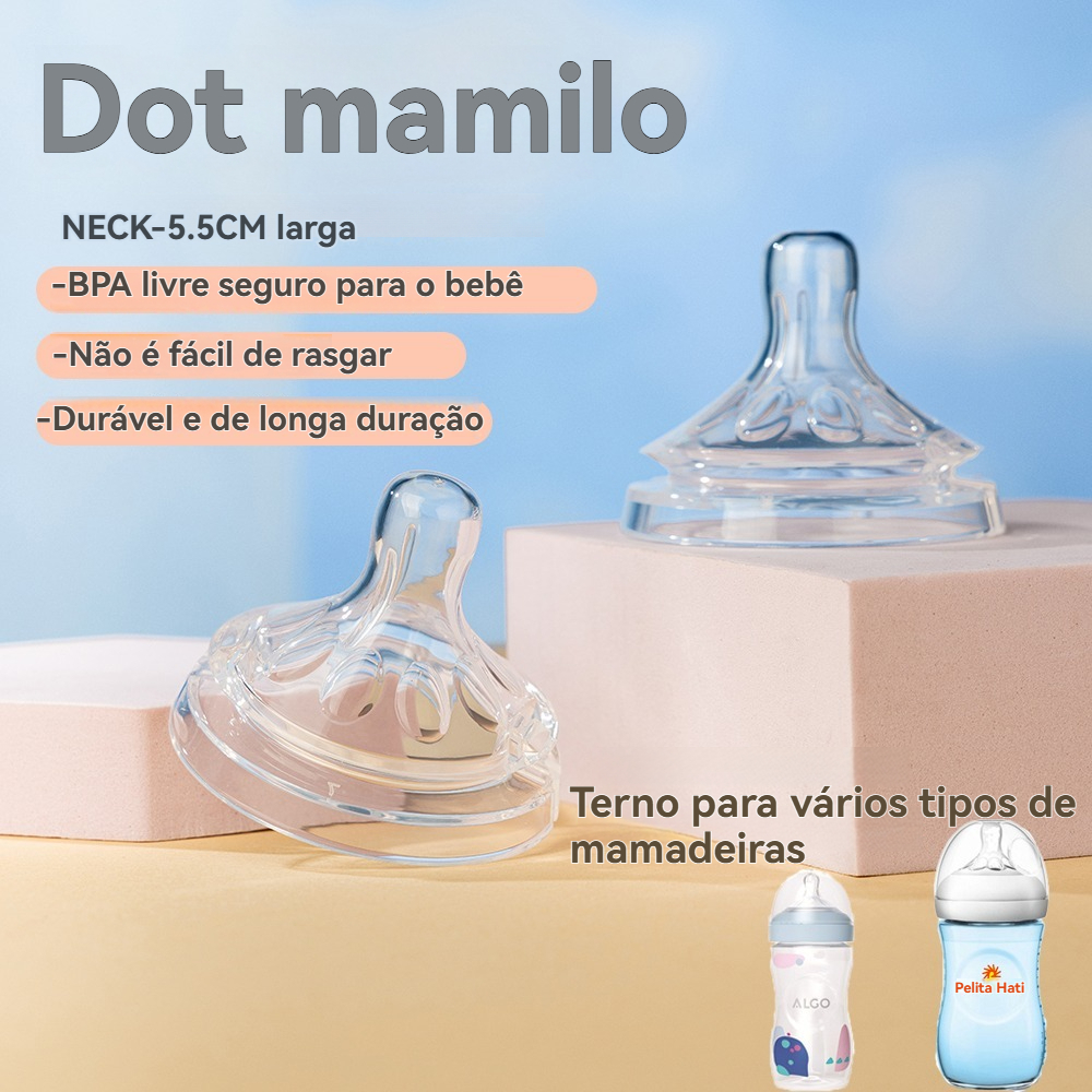(0 1 2 3 4 Furo) Mamilo Natural De Ponta Larga Substituição BPA Free