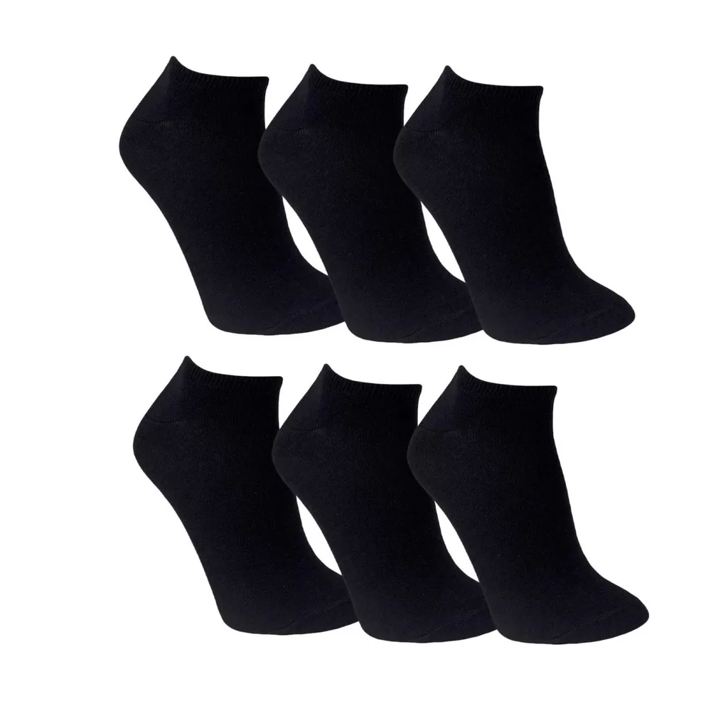 Kit 5 pares meia preta ou branca soquete Cano curto