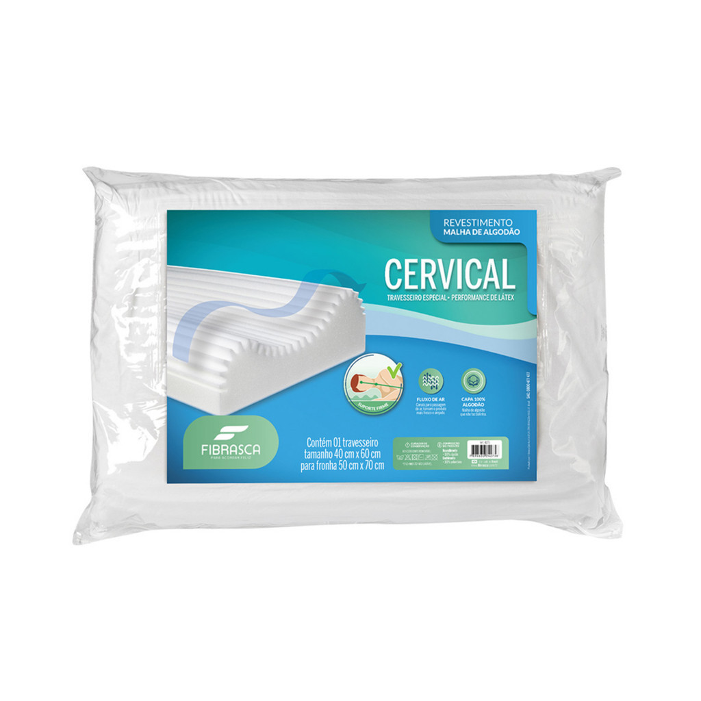 Travesseiro Cervical – Látex – Para Coluna – 50 x 70