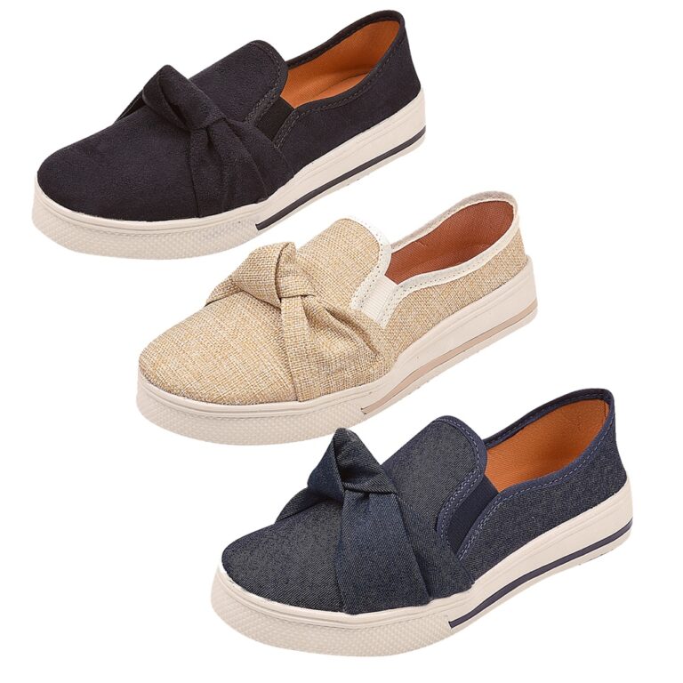 Kit 3 Tênis Feminino Sliper Calce Fácil Moda