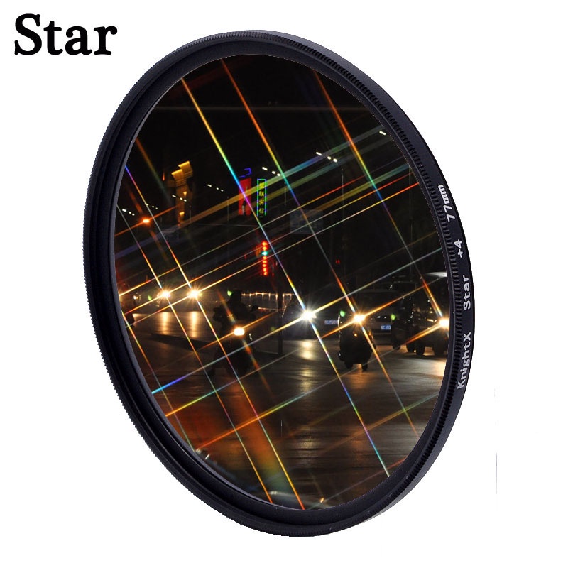 KnightX Star 4X Linha 6X 8X Filtro De Lente De Câmera 49mm 52mm 55mm 58mm 62mm 67mm 72mm 77 dslr Luz