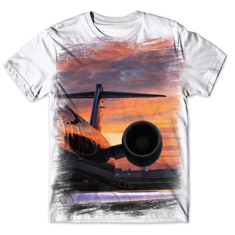 Camisa Camiseta Masculina Avião Jato 36